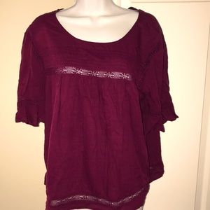 EUC Women’s Blouse with lace & pleated details